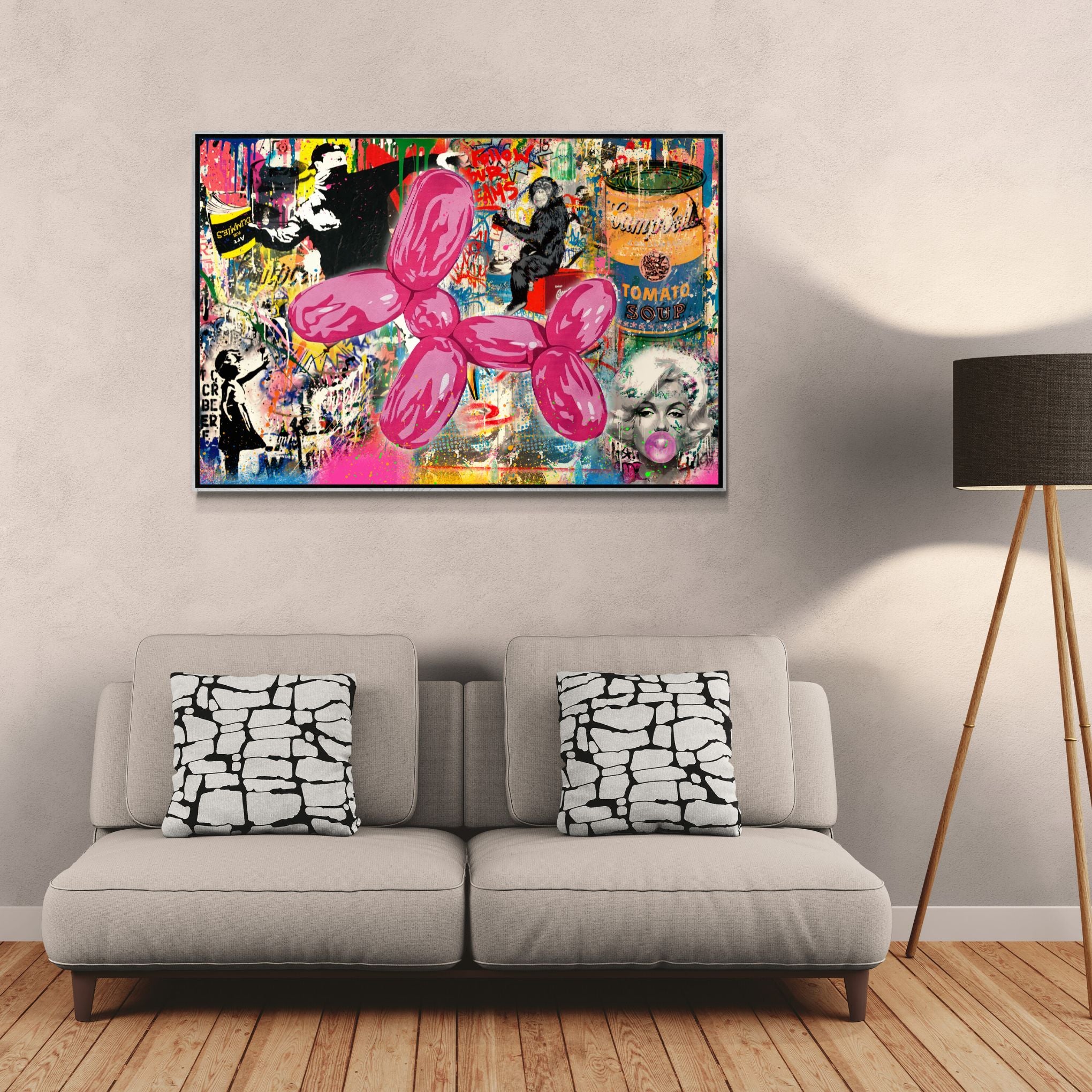 "PINK POP ART DOG"