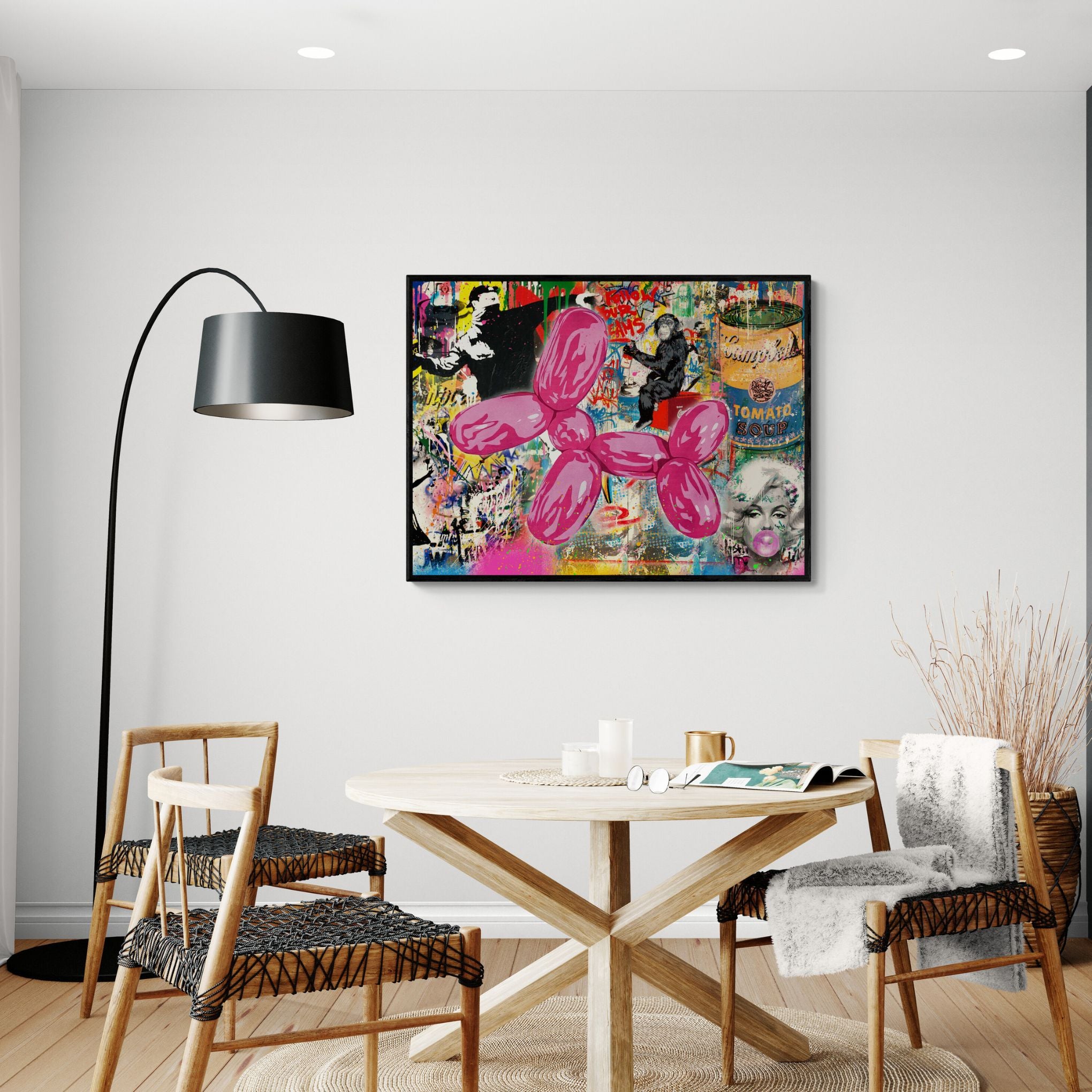 "PINK POP ART DOG"