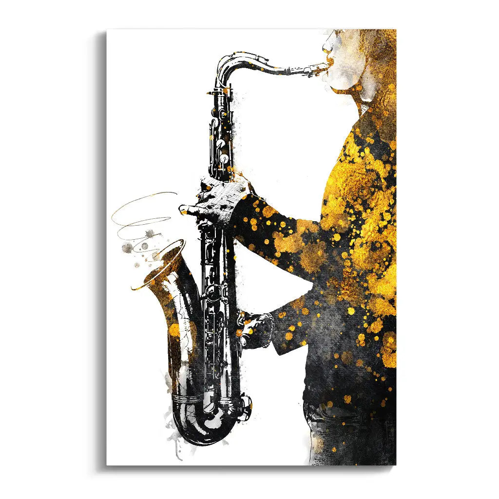 "BLACK AND GOLD SAXOPHONE"