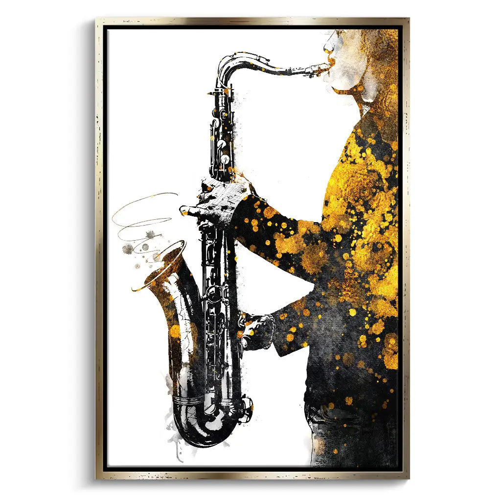 "BLACK AND GOLD SAXOPHONE"
