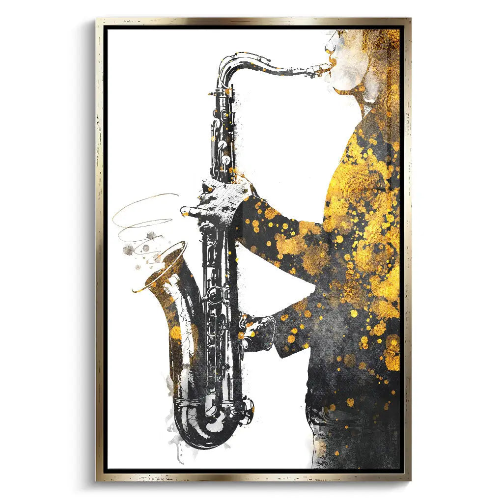 "BLACK AND GOLD SAXOPHONE"