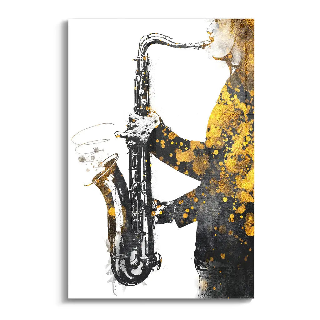"BLACK AND GOLD SAXOPHONE"