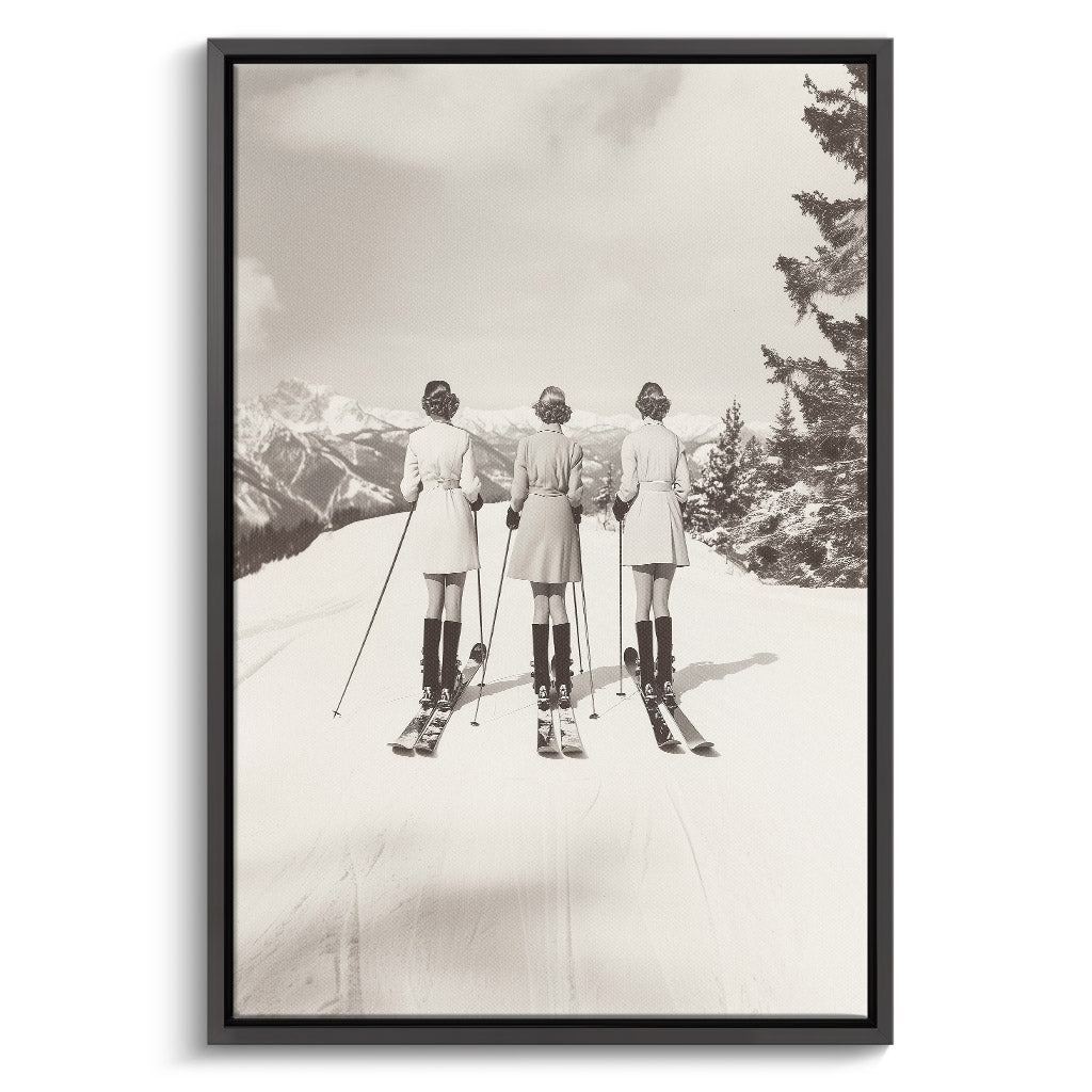 "VINTAGE GLAMOUR SKIERS"