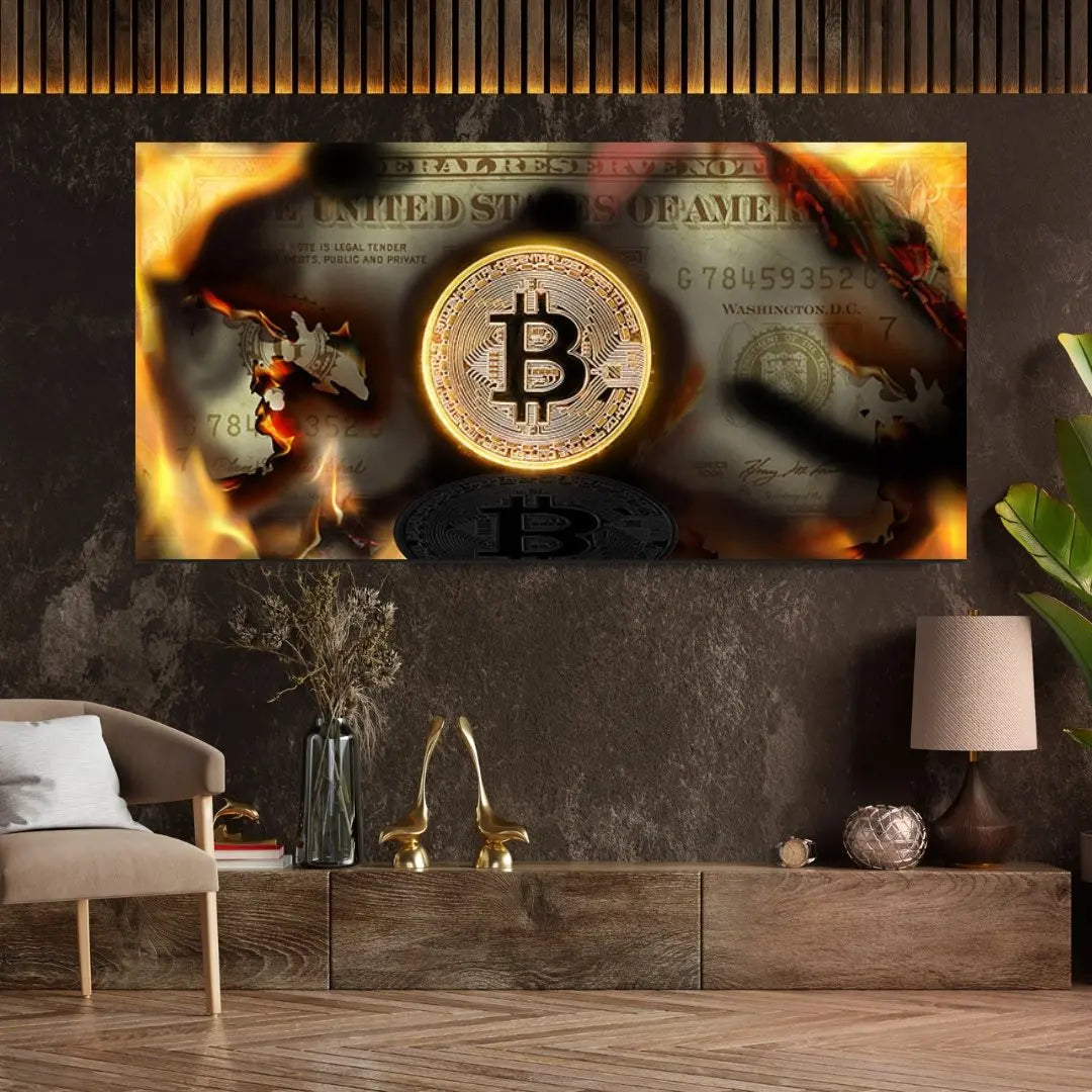 "BURNING BITCOIN" - Art For Everyone