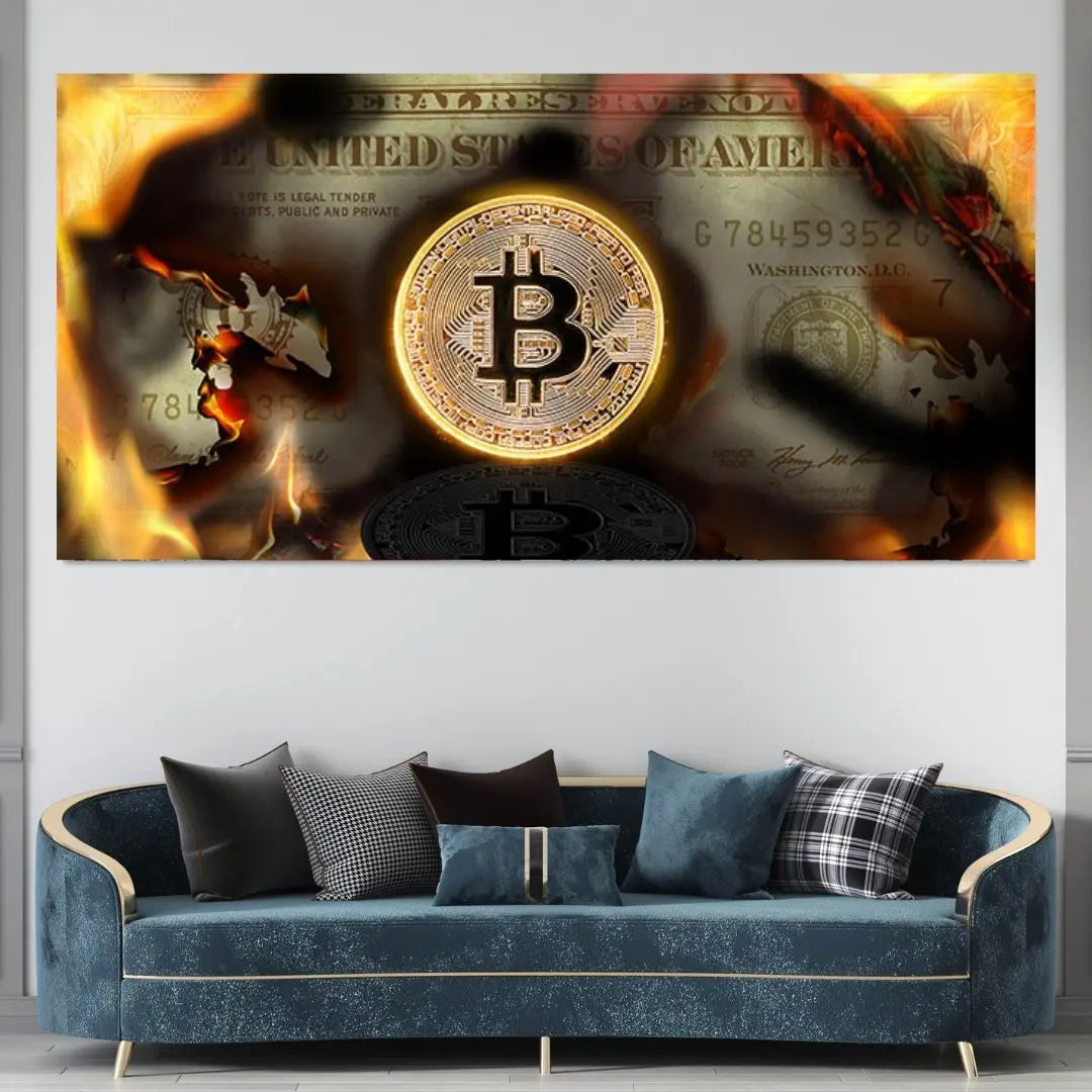 "BURNING BITCOIN" - Art For Everyone