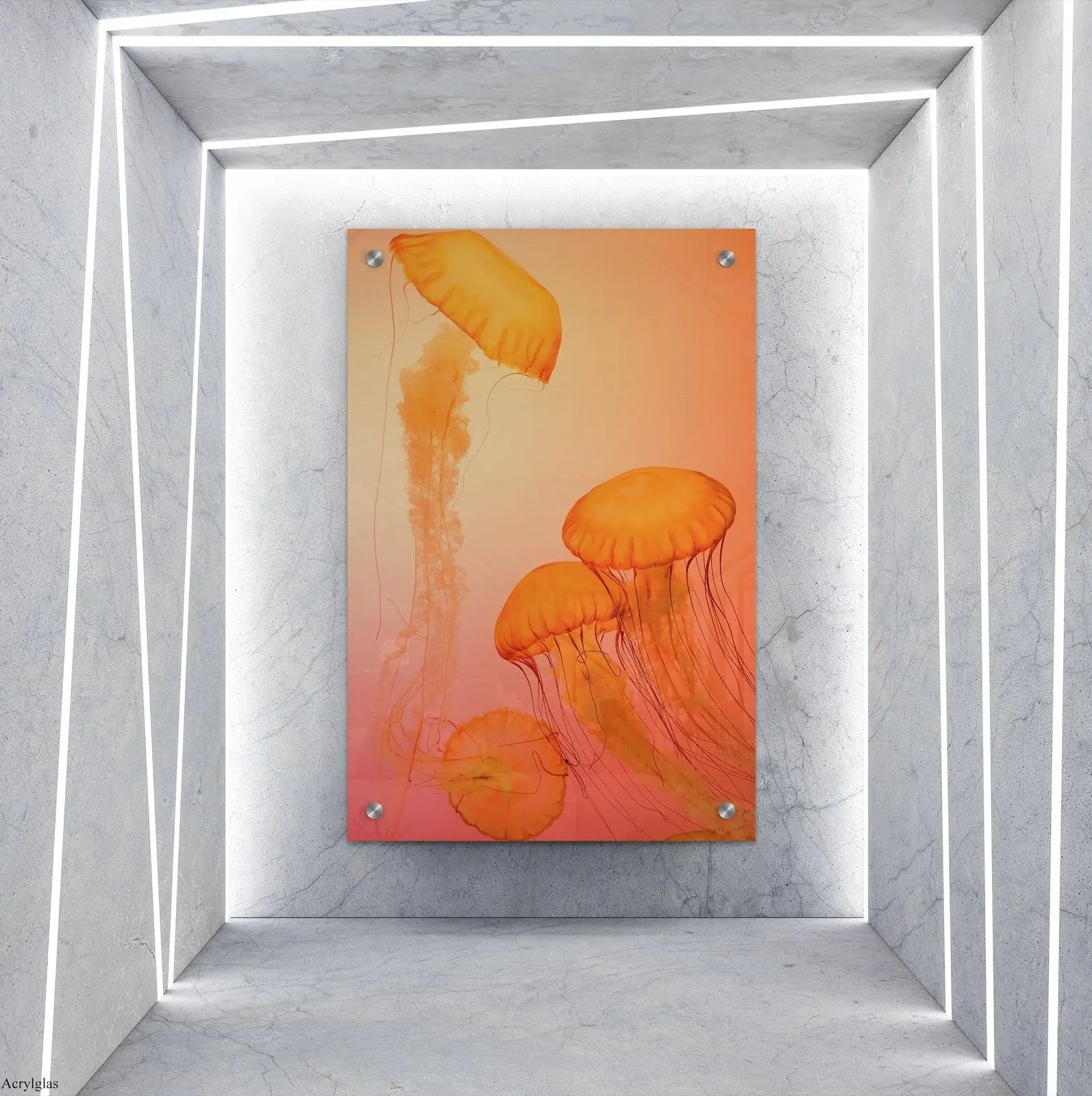 "FIRE ORANGE JELLYFISH" - Art For Everyone