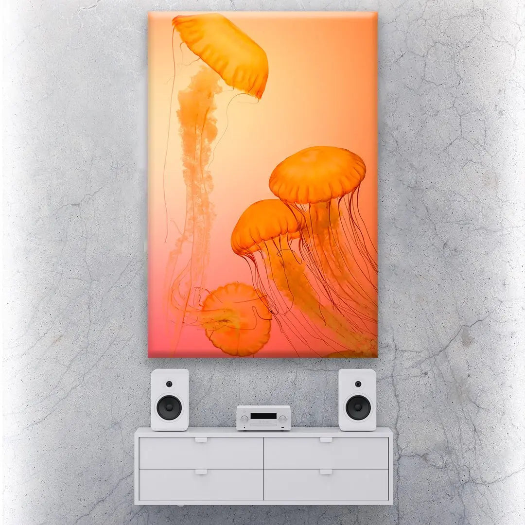 "FIRE ORANGE JELLYFISH" - Art For Everyone