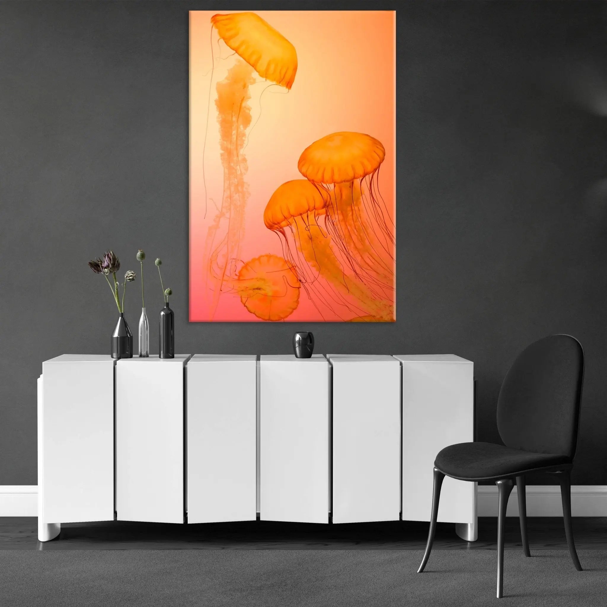 "FIRE ORANGE JELLYFISH" - Art For Everyone